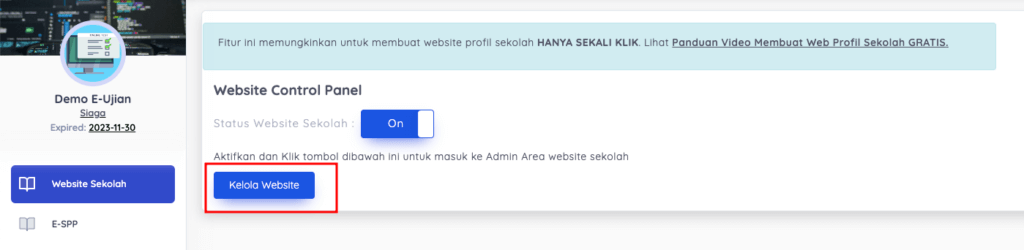 Mengaktifkan Website Sekolah Gratis - mulai mengelola website