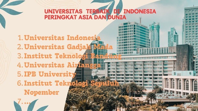 Universitas Terbaik di Indonesia Peringkat Asia dan Dunia