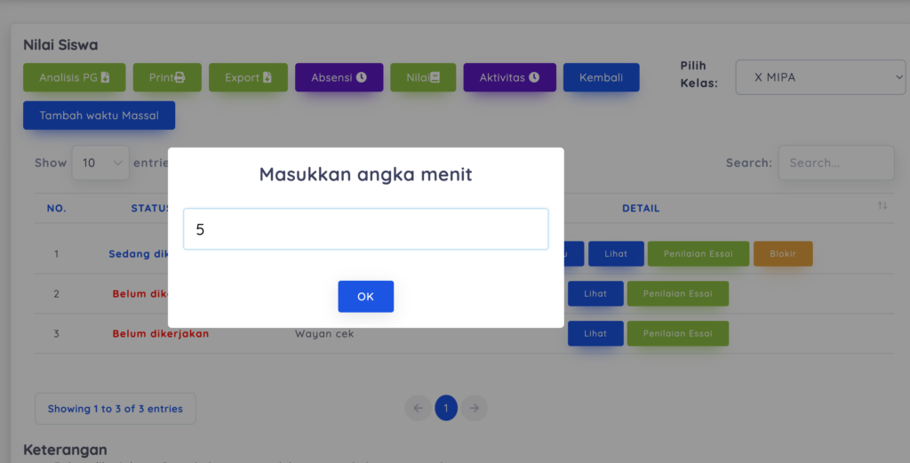 Cara Menambahkan Waktu Timer Ujian