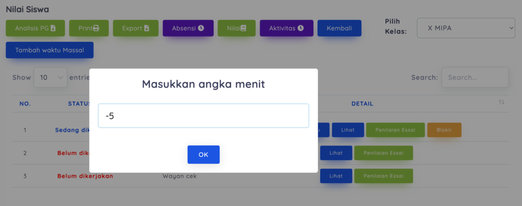 Cara Mengurangi Waktu Timer Ujian