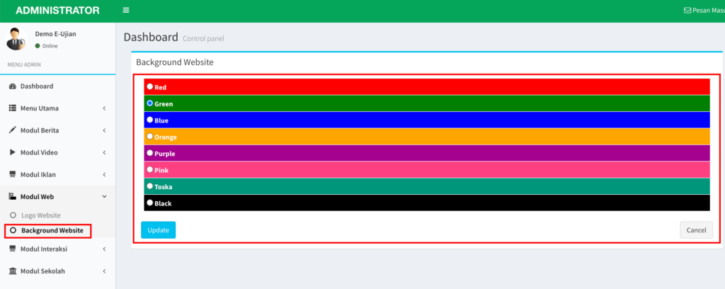 Cara Ubah Warna Background Website - menu ubah background website