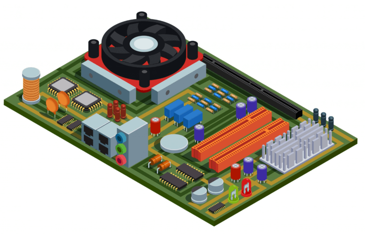 Perangkat Keras Komputer - Ilustrasi Mainboard
