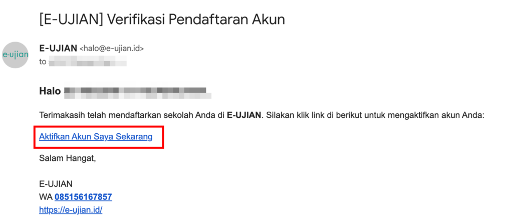 email konfirmasi aktivasi afiliasi e-ujian.id