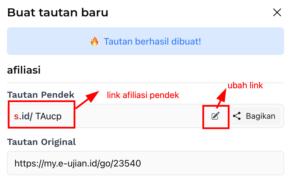 ubah link singkat afiliasi