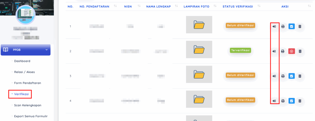 Menu SSO untuk akses peserta SPMB/PPDB