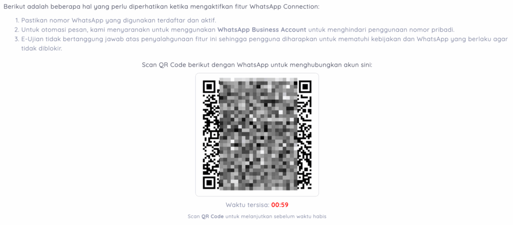 barcode whatsapp siap untuk digunakan