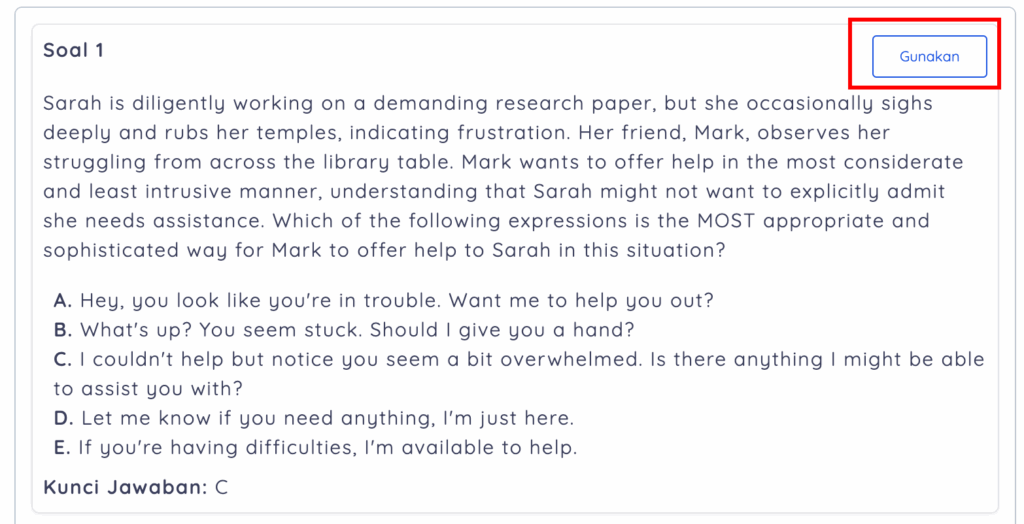 latihan soal yang dibuat oleh AI