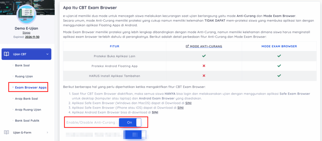 mode anticurang e-ujian.id
