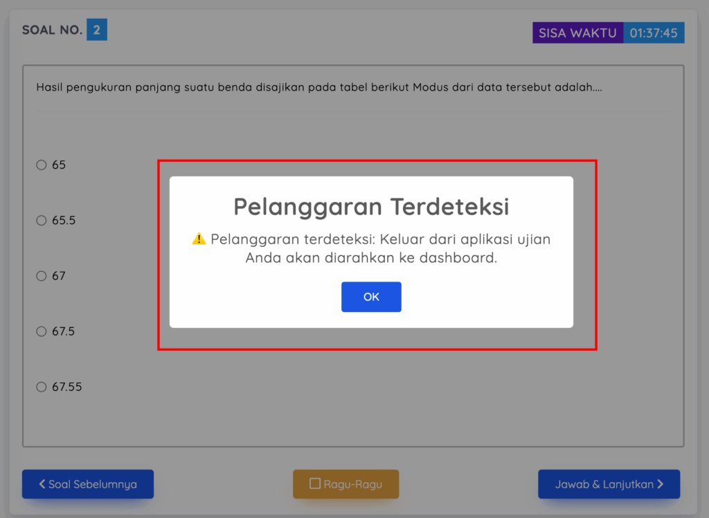 notifikasi siswa membuka aplikasi lain