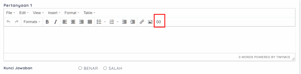 menu insert snippet code