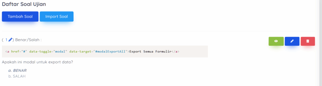 hasil snippet code setelah disimpan