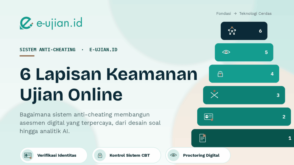 Ilustrasi 6 lapisan keamanan ujian online