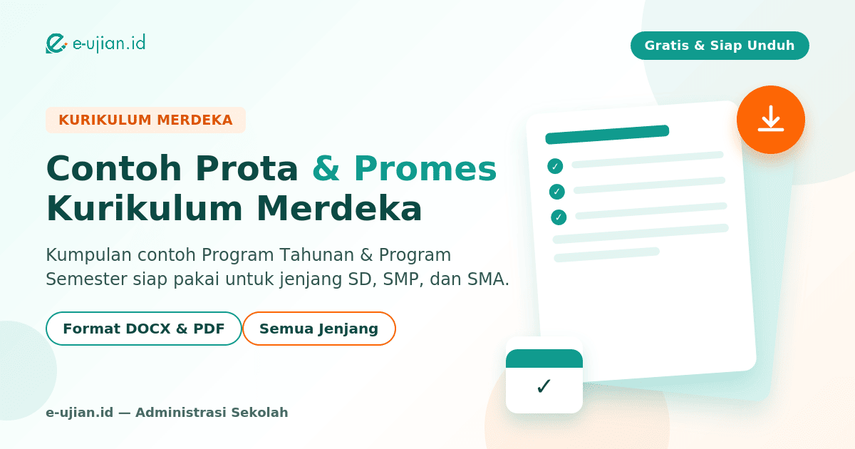 Contoh Prota dan Promes Kurikulum Merdeka untuk SD, SMP, dan SMA — siap diunduh format DOCX dan PDF