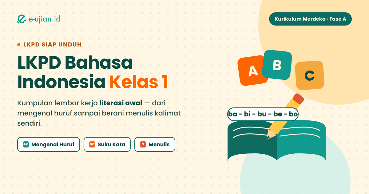 Hero ilustrasi artikel LKPD Bahasa Indonesia Kelas 1: Kumpulan Lembar Kerja Siap Unduh untuk Semua Materi
