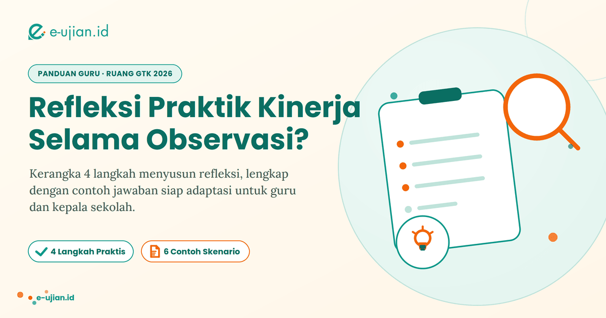 Guru menyusun refleksi praktik kinerja selama observasi di Ruang GTK 2026 — kerangka 4 langkah dan contoh jawaban