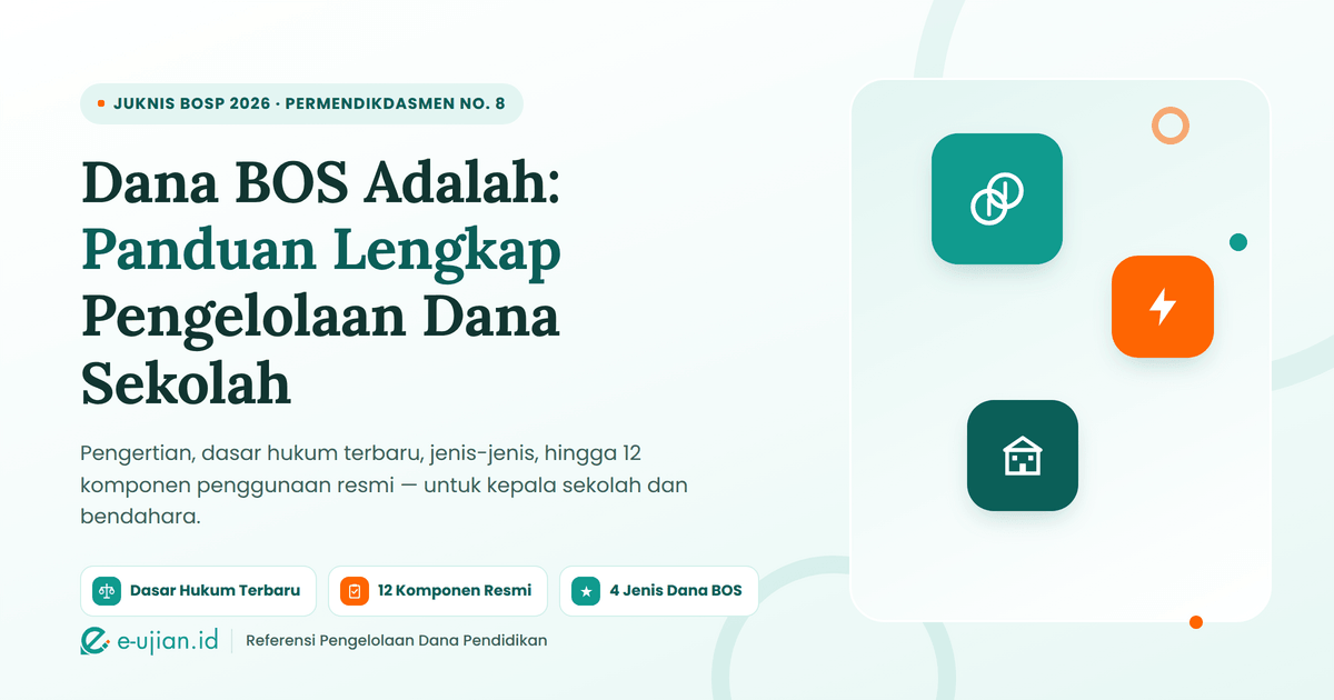 Dana BOS adalah panduan lengkap pengelolaan dana bantuan operasional sekolah 2026 - pengertian, dasar hukum, dan 12 komponen penggunaan untuk kepala sekolah dan bendahara