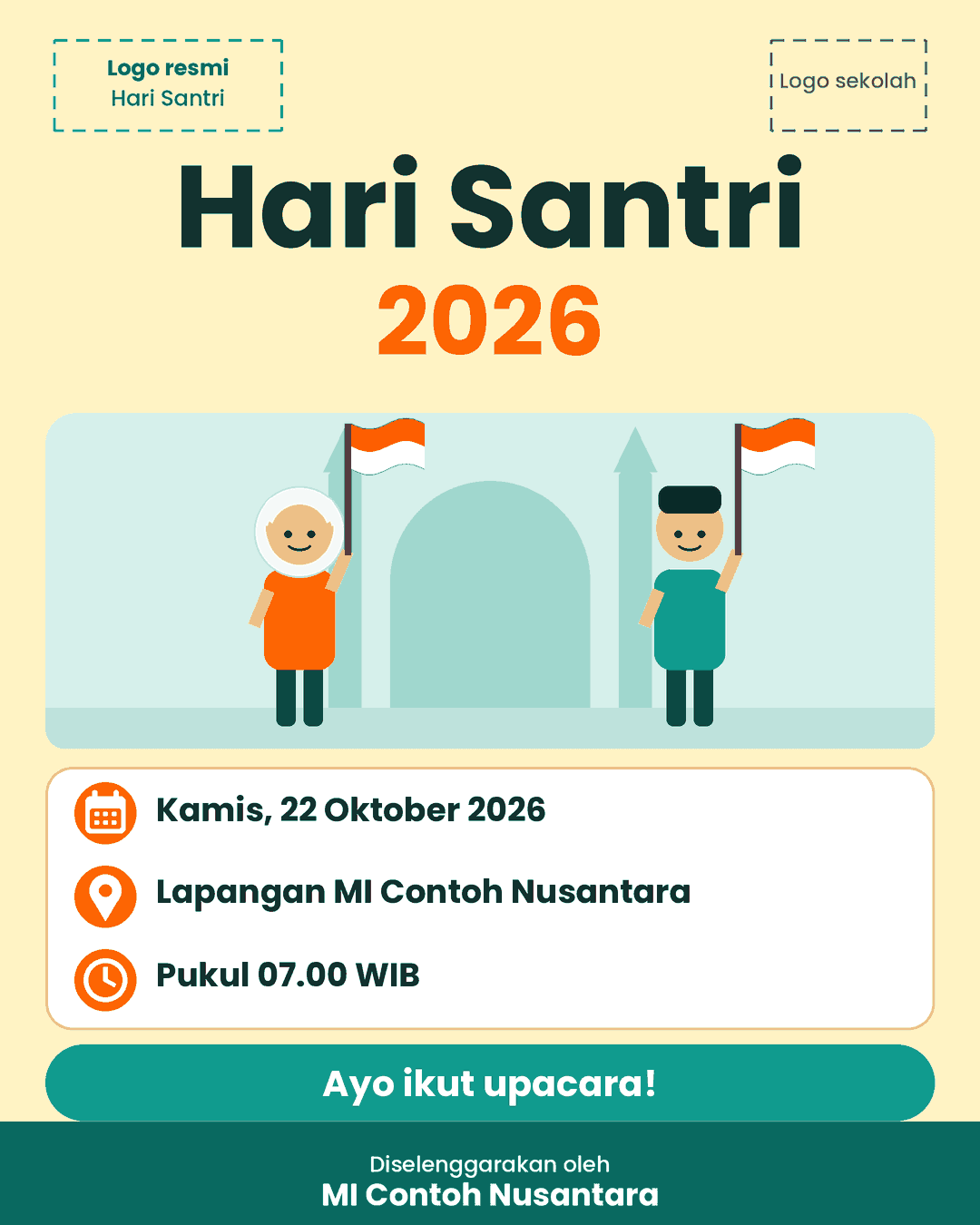 Contoh pengumuman hari santri 2026