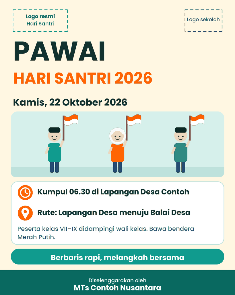 Contoh poster pawai hari santri