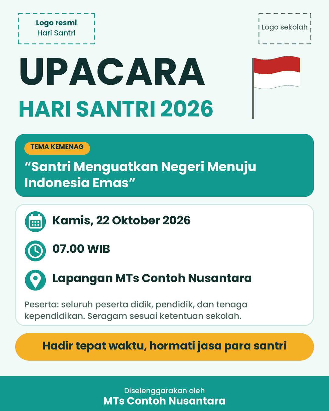 Contoh Poster Upacara atau Apel