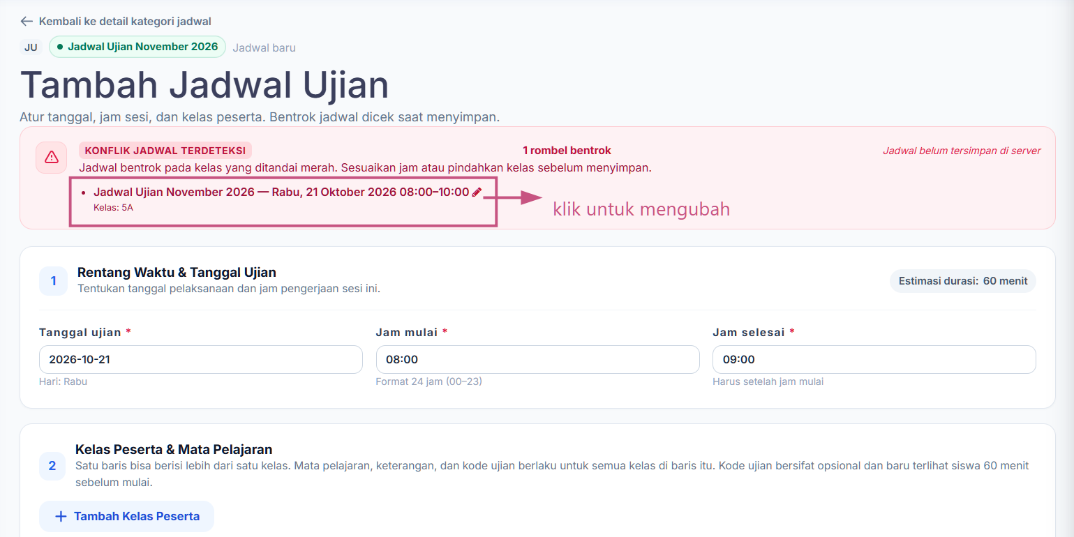 jadwal bentrok
