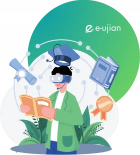 ilustrasi siswa menggunakan e ujian dari mana saja